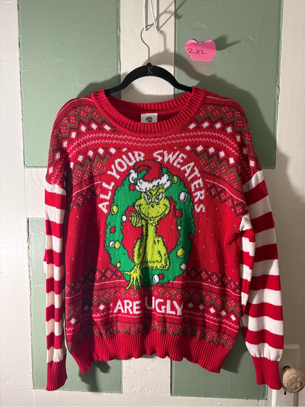 Grinch "All Your Sweaters Are Ugly" Red Holiday Sweater-Ugly Christmas Sweater